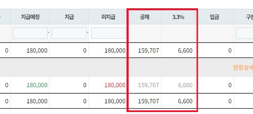 일보노트 - 프리랜서 공제 3.3% 계산 항목 추가
